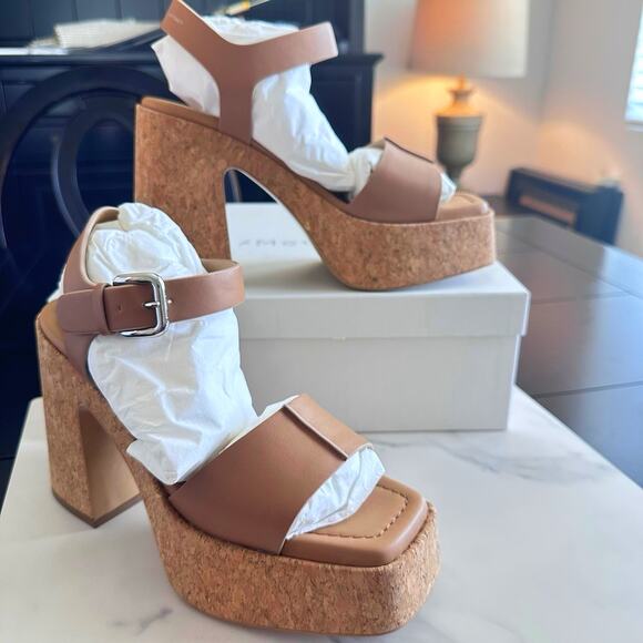 Stella McCartney Womens Skyla Beige Platform Sandals 41 MSRP